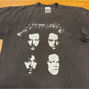 Vintage Metallica Heavy Metal Rock Band Black 4 Faces 1994 Tour T Shirt Men's XL